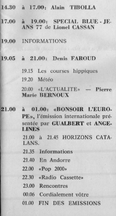 programmation de 14h30 a 1h